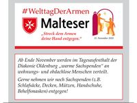 Malteser engagieren sich zum Welttag der Armen: Verteilung von „warmen Sachspenden“ im Tagesaufenthalt der Diakonie Oldenburg